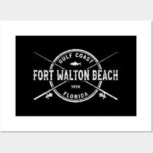 Fort Walton Beach Fl Crossed Fishing Rods Posters and Art